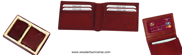 Antique Leather Wallet and Business Card Case Gift Set WAUIS6200