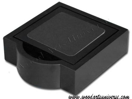 Black Bonded Leather Coasters  WASFE1011DE