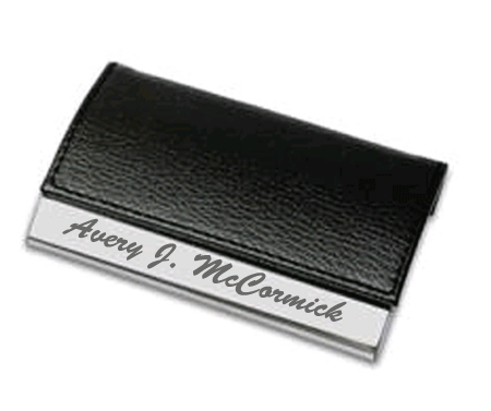 Personalized Leatherette Business Card Holder  WAUBKC822