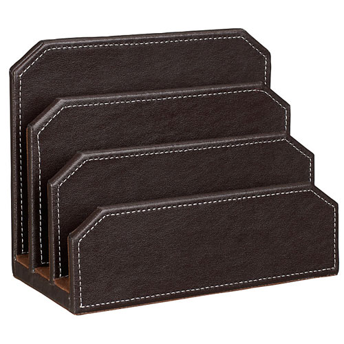 Brown Leatherette Letter Holder  WAUCUST10200