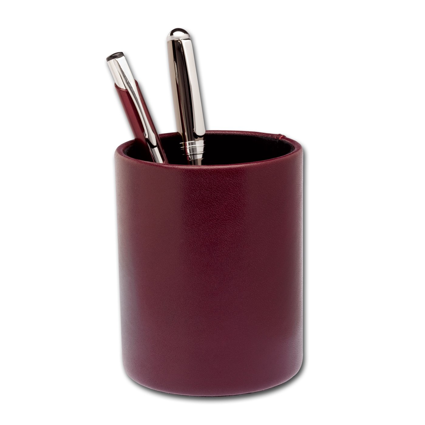 Burgundy Leather Round Pencil Cup WAUCUST70109a