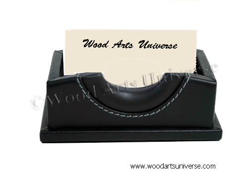 Black Leather Legal Style Business Card Holder  WAUCUSTA009