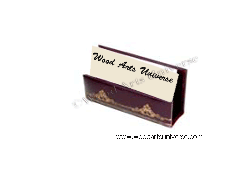 Burgundy 24KT Gold Tooled Leather Business Card Holder