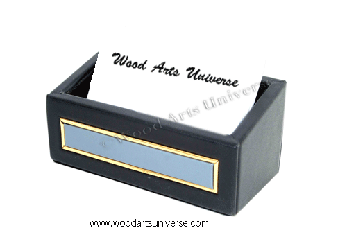 Blue 24Kt. Gold Tooled Leather Card Holder