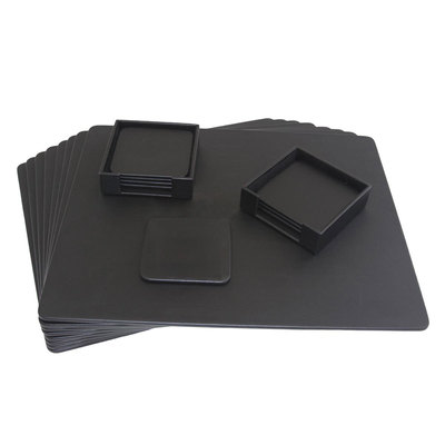 Black Leather Conference Room Set 8 Pieces WAUCUST8PCON