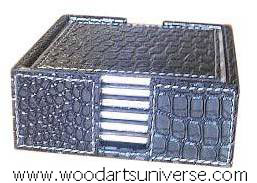 Croco Leather Coasters  - WAS1021D
