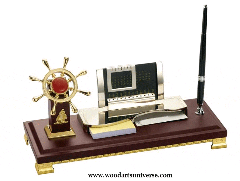 Nautical Desk Organizer with Ship Wheel and Calendar WASCBJLG15600