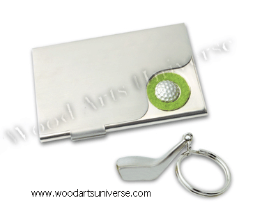 Golf Ball Business Card Holder and Key Chain WAUMI8510