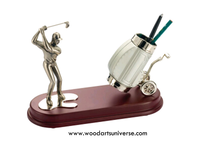 Golf Desk Organizer With Golf Bag Pen Holder WASCJLG104390