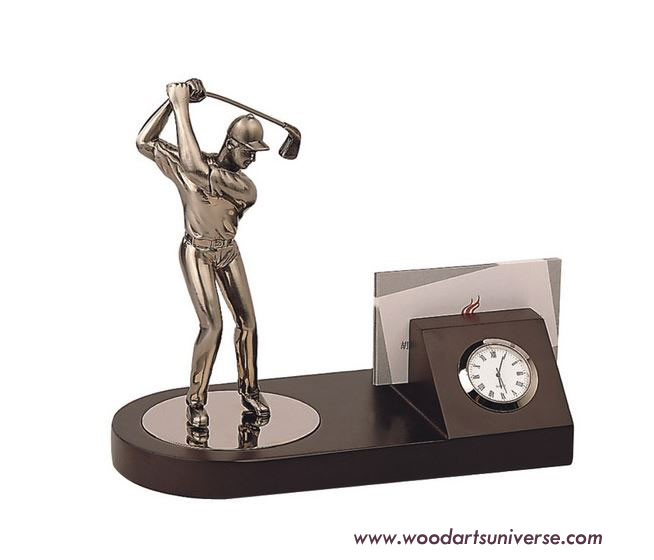 Golf Desktop Organizer with Clock WAUASCBJLG234