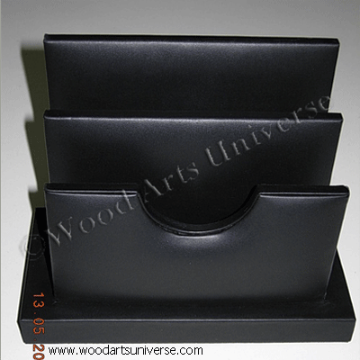 Black Genuine Top Grain Leather Letter Holder WAULERSA22