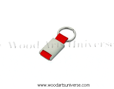 Leatherette Rectangular Key Ring - WAUBKC5064
