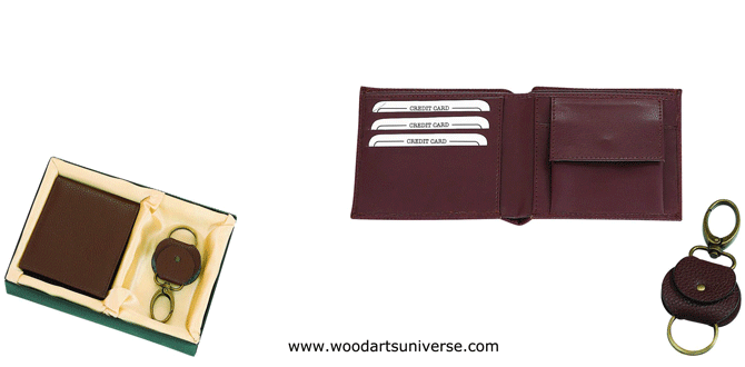 Leatherette Wallet  and Key Ring Set WAUPIS6260