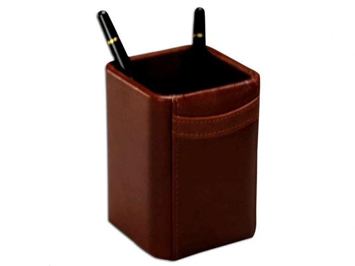 Mocha Leather Pencil Cup  WAURLA3010U