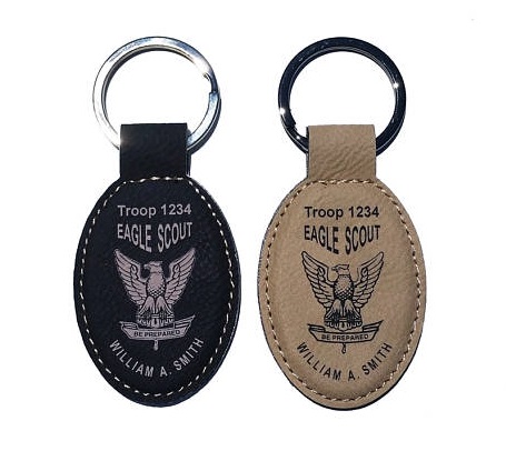 Oval Scout Leatherette Key tag WAUCUSTLEA10200