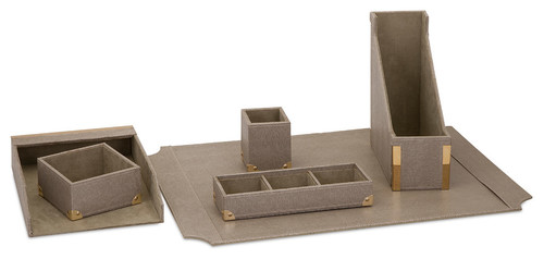 Elegant  leather 6-Piece Desk Set WAUCUSTP93766