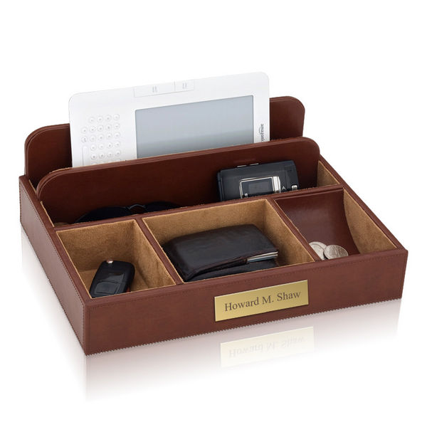 Personalized Brown Leather Men's Valet   WAUCUST949301