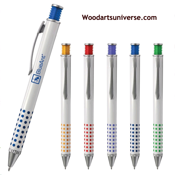 Retractible Pens With Color Dotted Pattern
