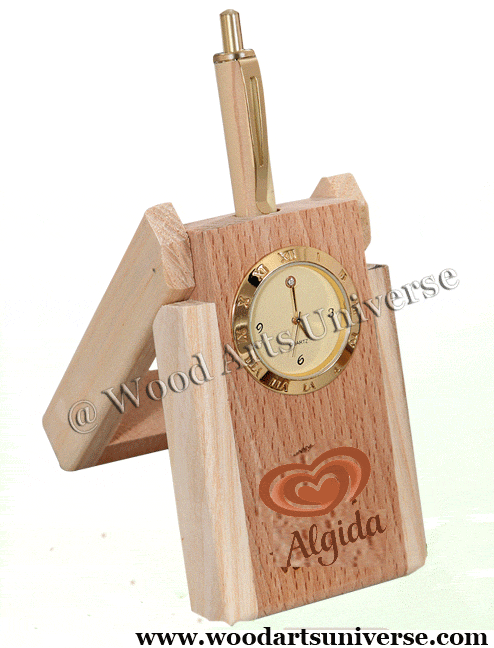 Stylish Pen Stand with Clock WAUSIGS480