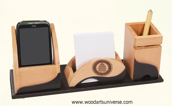 Promotional Desk Organizer with Cell Phone Holder - WAUSIS1660